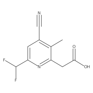 2-(4-Cyano-6-(difluoromethyl)-3-methylpyridin-2-yl)acetic acid结构式