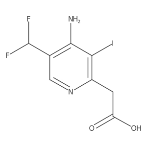 2-(4-Amino-5-(difluoromethyl)-3-iodopyridin-2-yl)acetic acid结构式
