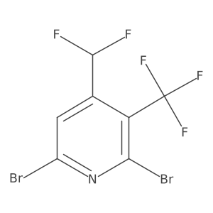 2,6-Dibromo-4-(difluoromethyl)-3-(trifluoromethyl)pyridine Structure