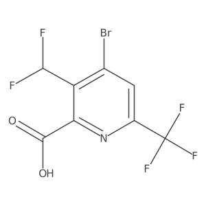 4-Bromo-3-(difluoromethyl)-6-(trifluoromethyl)picolinic acid Structure