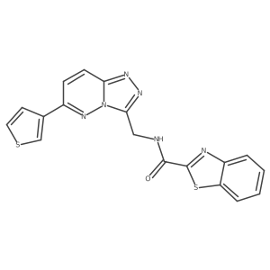 N-((6-(thiophen-3-yl)-[1,2,4]triazolo[4,3-b]pyridazin-3-yl)methyl)benzo[d]thiazole-2-carboxamide结构式