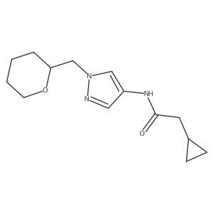 2-cyclopropyl-N-{1-[(oxan-2-yl)methyl]-1H-pyrazol-4-yl}acetamide结构式