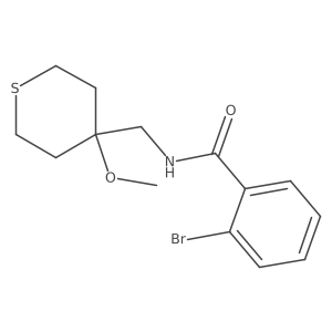 2-bromo-N-((4-methoxytetrahydro-2H-thiopyran-4-yl)methyl)benzamide Structure