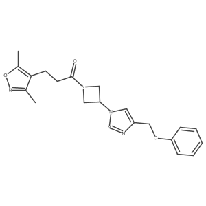 3-(3,5-dimethylisoxazol-4-yl)-1-(3-(4-(phenoxymethyl)-1H-1,2,3-triazol-1-yl)azetidin-1-yl)propan-1-one结构式