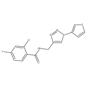 2-chloro-4-fluoro-N-((1-(thiophen-3-yl)-1H-1,2,3-triazol-4-yl)methyl)benzamide结构式