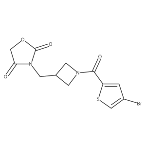 3-((1-(4-Bromothiophene-2-carbonyl)azetidin-3-yl)methyl)oxazolidine-2,4-dione结构式