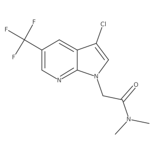2-[3-chloro-5-(trifluoromethyl)-1H-pyrrolo[2,3-b]pyridin-1-yl]-N,N-dimethylacetamide结构式