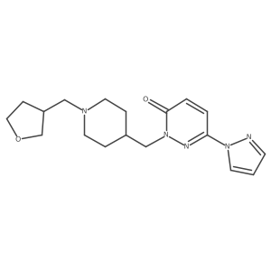 2-({1-[(oxolan-3-yl)methyl]piperidin-4-yl}methyl)-6-(1H-pyrazol-1-yl)-2,3-dihydropyridazin-3-one结构式