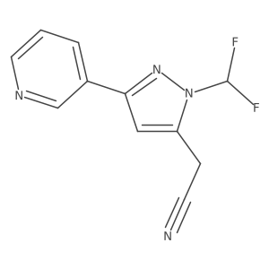 2-(1-(difluoromethyl)-3-(pyridin-3-yl)-1H-pyrazol-5-yl)acetonitrile结构式