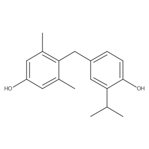 3,5-Dimethyl-4-(4'-hydroxy-3'-isopropylbenzyl)phenol Structure