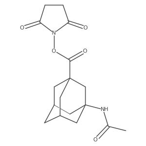 2,5-Dioxopyrrolidin-1-yl 3-acetamidoadamantane-1-carboxylate结构式