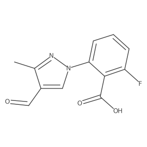 2-fluoro-6-(4-formyl-3-methyl-1H-pyrazol-1-yl)benzoic acid Structure