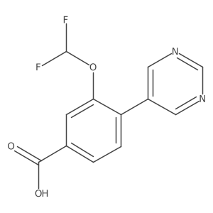 3-(Difluoromethoxy)-4-(pyrimidin-5-yl)benzoic acid结构式