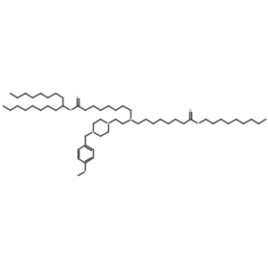 Heptadecan-9-yl 8-((2-(4-(4-methoxybenzyl)piperazin-1-yl)ethyl)(8-(nonyloxy)-8-oxooctyl)amino)octanoate结构式