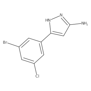 5-(3-bromo-5-chlorophenyl)-1H-pyrazol-3-amine Structure
