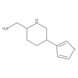 [5-(Thiophen-3-yl)piperidin-2-yl]methanamine结构式