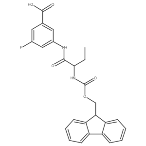 3-[(2R)-2-({[(9H-fluoren-9-yl)methoxy]carbonyl}amino)butanamido]-5-fluorobenzoic acid结构式