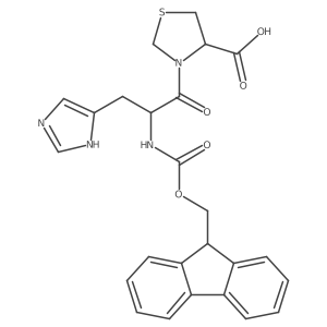 (4R)-3-[(2S)-2-({[(9H-fluoren-9-yl)methoxy]carbonyl}amino)-3-(1H-imidazol-5-yl)propanoyl]-1,3-thiazolidine-4-carboxylic acid Structure