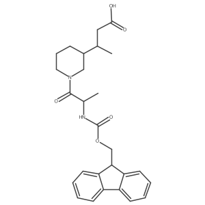 3-{1-[(2R)-2-({[(9H-fluoren-9-yl)methoxy]carbonyl}amino)propanoyl]piperidin-3-yl}butanoic acid结构式