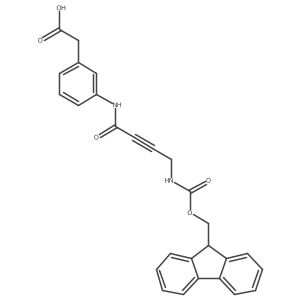 2-{3-[4-({[(9H-fluoren-9-yl)methoxy]carbonyl}amino)but-2-ynamido]phenyl}acetic acid结构式