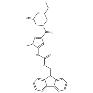 2-{1-[5-({[(9H-fluoren-9-yl)methoxy]carbonyl}amino)-1-methyl-1H-pyrazol-3-yl]-N-(2-methoxyethyl)formamido}acetic acid Structure