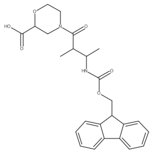 4-[3-({[(9H-fluoren-9-yl)methoxy]carbonyl}amino)-2-methylbutanoyl]morpholine-2-carboxylic acid结构式