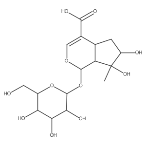 (1S,4aS,6S,7R,7aS)-6,7-dihydroxy-7-methyl-1-[(2S,3R,4S,5S,6R)-3,4,5-trihydroxy-6-(hydroxymethyl)oxan-2-yl]oxy-4a,5,6,7a-tetrahydro-1H-cyclopenta[c]pyran-4-carboxylic acid结构式
