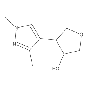 rac-(3R,4S)-4-(1,3-dimethyl-1H-pyrazol-4-yl)oxolan-3-ol结构式