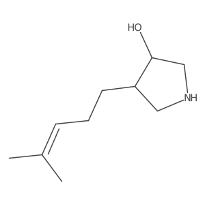 rac-(3R,4S)-4-(4-methylpent-3-en-1-yl)pyrrolidin-3-ol结构式