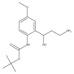tert-butyl N-{2-[(1R)-3-amino-1-hydroxypropyl]-4-methoxyphenyl}carbamate结构式
