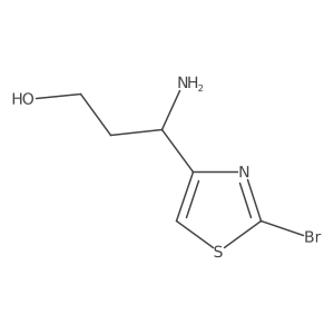 3-Amino-3-(2-bromo-1,3-thiazol-4-yl)propan-1-ol结构式