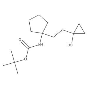 tert-butyl N-{1-[2-(1-hydroxycyclopropyl)ethyl]cyclopentyl}carbamate结构式