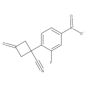 1-(2-Fluoro-4-nitrophenyl)-3-oxocyclobutane-1-carbonitrile结构式