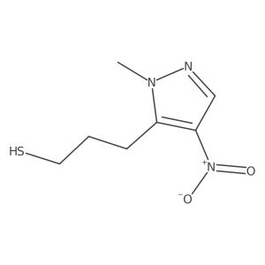 3-(1-methyl-4-nitro-1H-pyrazol-5-yl)propane-1-thiol结构式