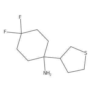 4,4-Difluoro-1-(thiolan-3-yl)cyclohexan-1-amine结构式