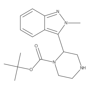 tert-butyl 2-(2-methyl-2H-indazol-3-yl)piperazine-1-carboxylate结构式