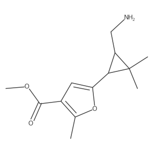 Methyl 5-[3-(aminomethyl)-2,2-dimethylcyclopropyl]-2-methylfuran-3-carboxylate结构式
