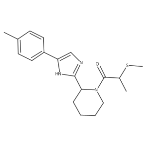 2-(Methylthio)-1-(2-(4-(p-tolyl)-1H-imidazol-2-yl)piperidin-1-yl)propan-1-one结构式