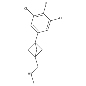 {[3-(3,5-Dichloro-4-fluorophenyl)bicyclo[1.1.1]pentan-1-yl]methyl}(methyl)amine Structure