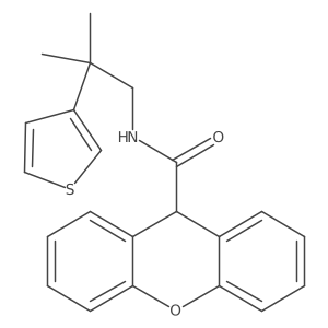 N-(2-methyl-2-(thiophen-3-yl)propyl)-9H-xanthene-9-carboxamide结构式