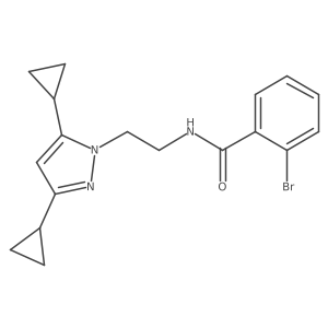 2-bromo-N-(2-(3,5-dicyclopropyl-1H-pyrazol-1-yl)ethyl)benzamide结构式