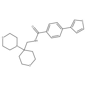 N-{[4-(thiomorpholin-4-yl)oxan-4-yl]methyl}-4-(thiophen-3-yl)benzamide结构式