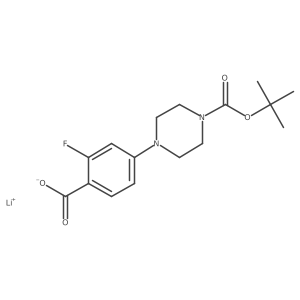 Lithium(1+) ion 4-{4-[(tert-butoxy)carbonyl]piperazin-1-yl}-2-fluorobenzoate结构式