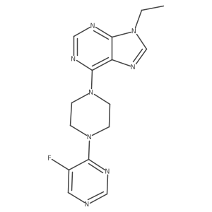 9-ethyl-6-[4-(5-fluoropyrimidin-4-yl)piperazin-1-yl]-9H-purine结构式