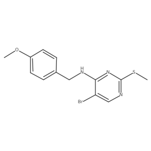 5-bromo-N-[(4-methoxyphenyl)methyl]-2-(methylsulfanyl)pyrimidin-4-amine结构式