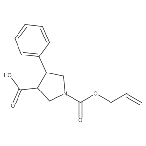 (3S,4R)-4-phenyl-1-[(prop-2-en-1-yloxy)carbonyl]pyrrolidine-3-carboxylic acid Structure