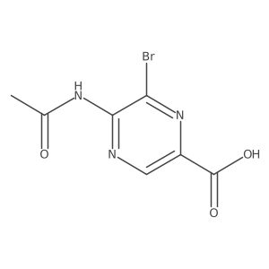 6-Bromo-5-acetamidopyrazine-2-carboxylic acid Structure