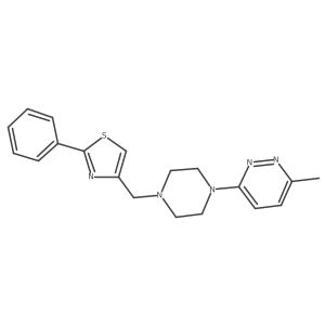 3-Methyl-6-{4-[(2-phenyl-1,3-thiazol-4-yl)methyl]piperazin-1-yl}pyridazine结构式
