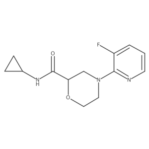 N-cyclopropyl-4-(3-fluoropyridin-2-yl)morpholine-2-carboxamide结构式