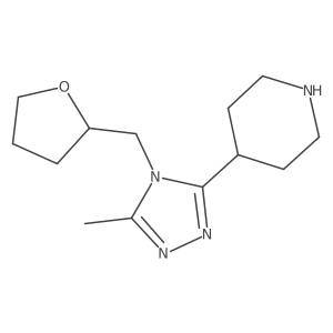4-(5-Methyl-4-((tetrahydrofuran-2-yl)methyl)-4H-1,2,4-triazol-3-yl)piperidine Structure